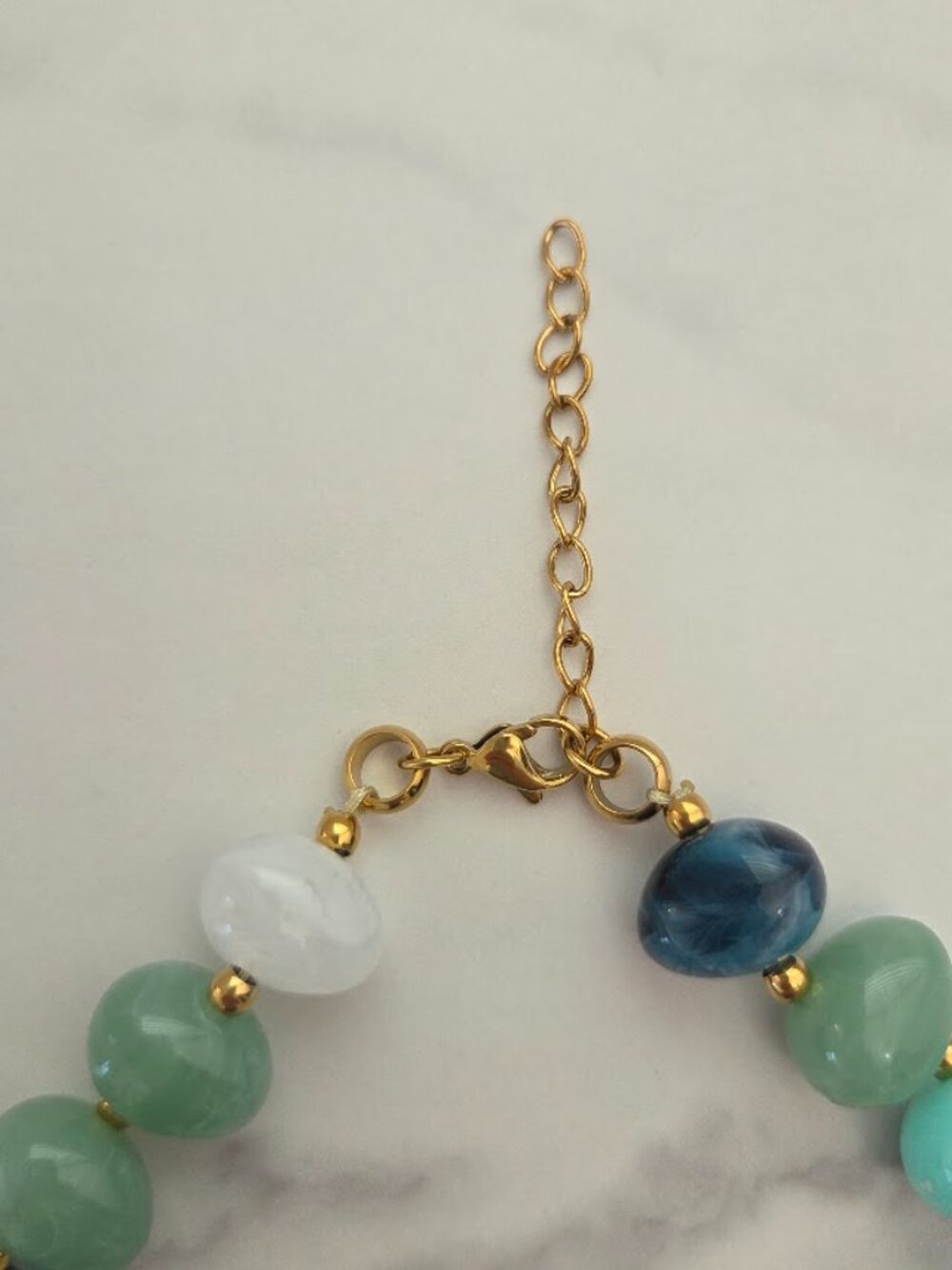 Multicolor Beaded Gold Flower Statement Necklace - Picture 7 of 15